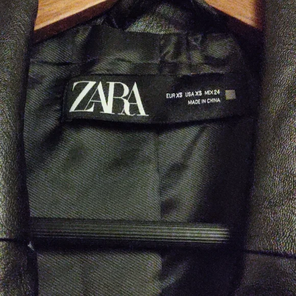 Prelove Women's Zara Flaux Leather Blazer Jacket - Picture 3 of 3